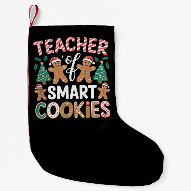 Petite Chaussette De Noël Professeur de Noël de biscuits de gingembre intell (Devant)