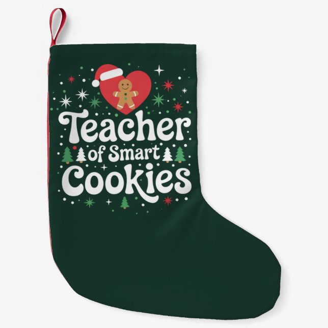 Petite Chaussette De Noël Professeur de Noël de cookies intelligents  (Devant)
