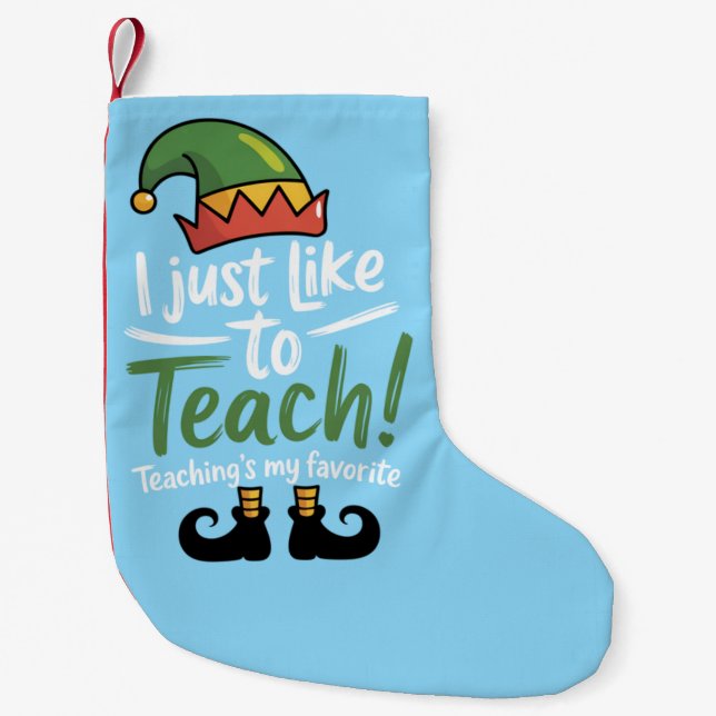 Petite Chaussette De Noël Professeur Drôle Noël L'enseignement est mon préfé (Devant)