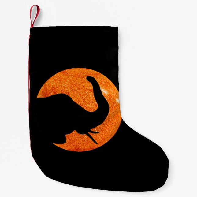 Petite Chaussette De Noël Profil éléphant Éclipse solaire (Devant)