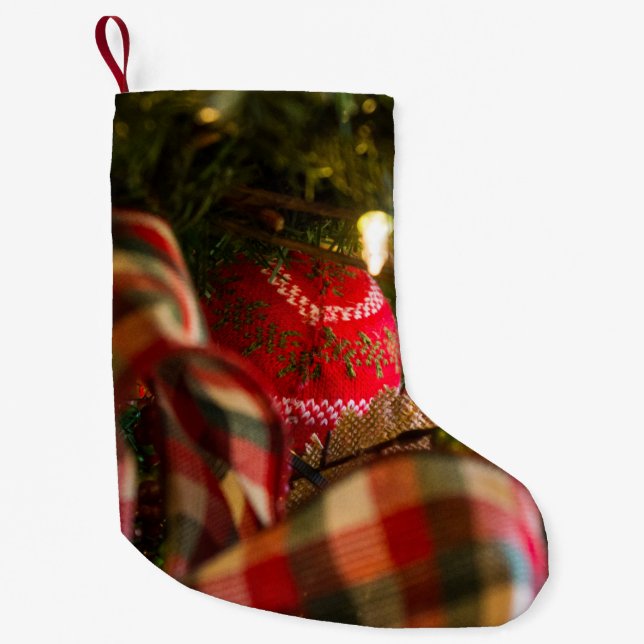 Petite Chaussette De Noël Profondeur D'Un Arbre De Noël (Devant)