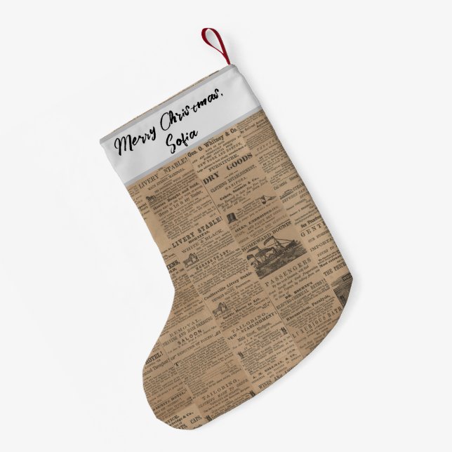 Petite Chaussette De Noël Publicités d'antan, NY 1856 (Dos (Accrochage))