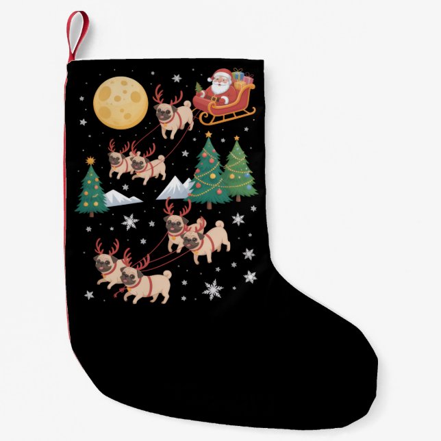Petite Chaussette De Noël Pug Dogs Tree Christmas Sweater Xmas Pet Animal  (Devant)