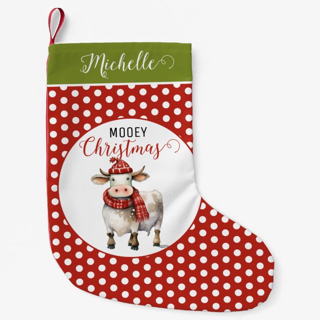 Petite Chaussette De Noël Pun de vache de Noël (Devant)