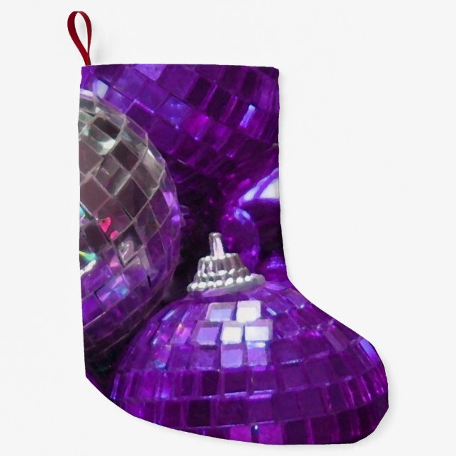 Petite Chaussette De Noël Purple Baubles stocke (Devant)
