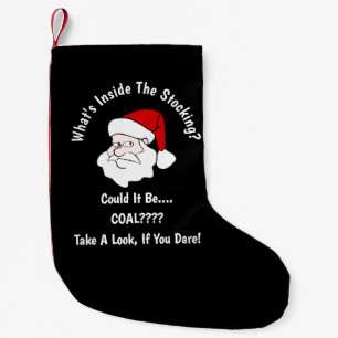 Petite Chaussette De Noël Quelqu'un reçoit du charbon pour Noël Noir
