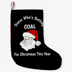 Petite Chaussette De Noël Quelqu'un reçoit du charbon pour Noël Noir