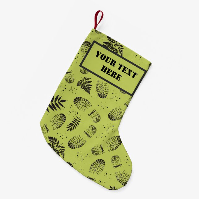 Petite Chaussette De Noël Randonnée Boot Empreintes Boueuses À L'Extérieur (Devant (Accrochage))