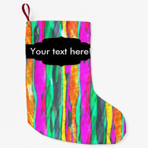 Petite Chaussette De Noël Rayures d'aquarelles