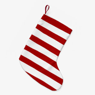 Petite Chaussette De Noël Rayures inégales en rouge et blanc