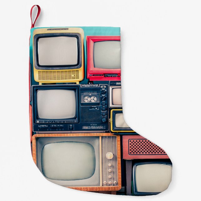 Petite Chaussette De Noël Récepteurs TV rétro à partir des années 60, les an (Devant)