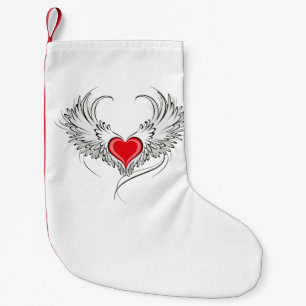 Petite Chaussette De Noël Red Angel Coeur avec ailes