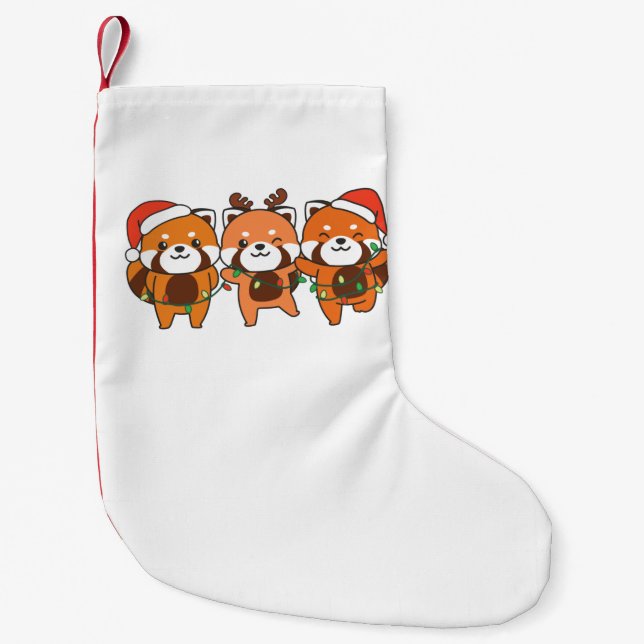 Petite Chaussette De Noël Red Panda Christmas Animals Cute Red Pandas (Devant)