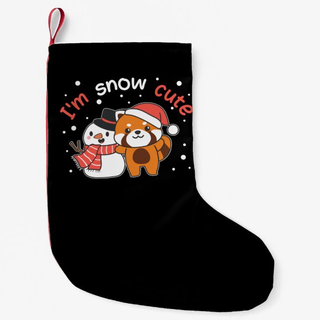 Petite Chaussette De Noël Red Panda I'm Snow Cute Snowman (Devant)