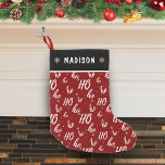 Petite Chaussette De Noël Red Santa Claus Ho Ho Ho Motif Christmas<br><div class="desc">Red Santa Claus Ho Ho Ho motif Stockage de Noël. Personnalisez-le en ajoutant votre nom. Superbe décoration de vacances pour toute la famille.</div>