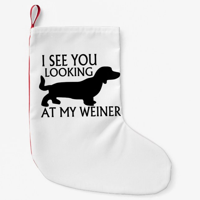 Petite Chaussette De Noël Regarder mon Weiner (Devant)