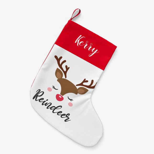 Petite Chaussette De Noël Reindeer Christmas Stocking (Devant (Accrochage))