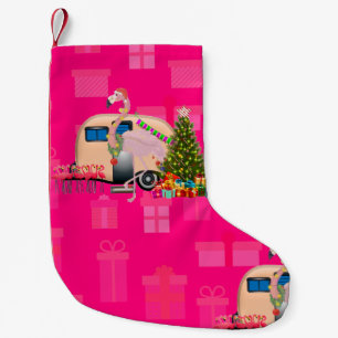 Petite Chaussette De Noël remorque flamingo de noël