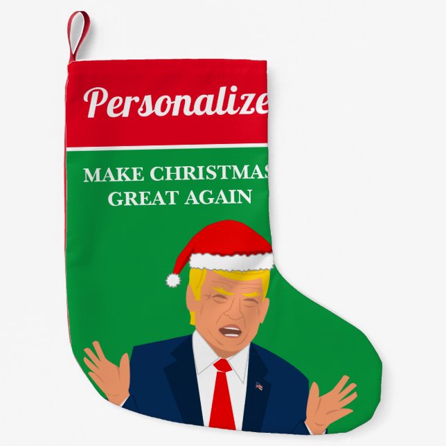 Petite Chaussette De Noël Rendre Noël super drôle Trump Santa Claus (Devant)