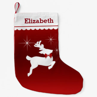 Petite Chaussette De Noël Renne magique de vol personnalisé (rouge)