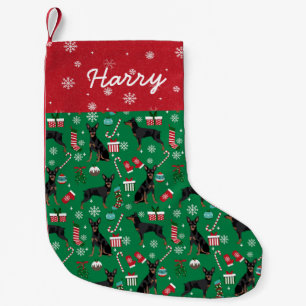 Petite Chaussette De Noël Rensement personnalisé du nom de chien de la broc