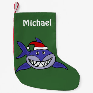 Petite Chaussette De Noël Requin de grimacerie drôle dans le casquette de