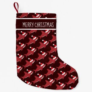 Petite Chaussette De Noël Requin Santa Chapeau Bourgogne Charkmas Animal