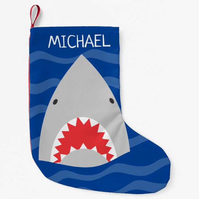 Petite Chaussette De Noël Réservation de Noël des requins (Devant)