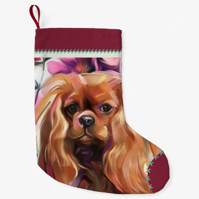 Petite Chaussette De Noël Réservation de Noël Ruby Cavalier| turquoise rouge (Devant)