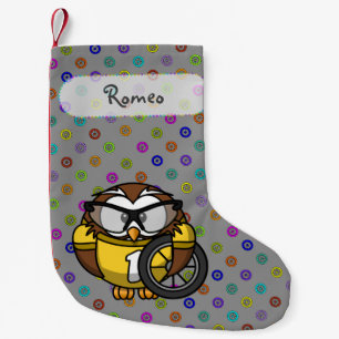 Petite Chaussette De Noël réserve de Noël de hibou cycliste