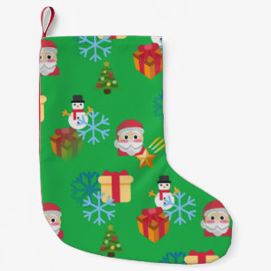 Petite Chaussette De Noël réserve d'émoticônes de Noël vert