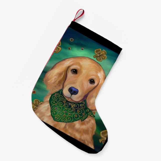 Petite Chaussette De Noël Retriever doré (Devant (Accrochage))