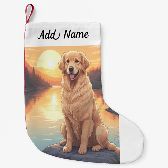 Petite Chaussette De Noël Retriever doré Chien (Devant)