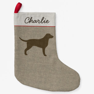 Petite Chaussette De Noël Retriqueur à revêtement curé Silhouette race Chien