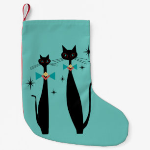 Petite Chaussette De Noël Retro Atomique Moyen Siècle Moderne MCM Cool Chat
