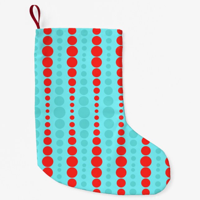 Petite Chaussette De Noël Rétro bas de Noël de points de rouge et de (Devant)