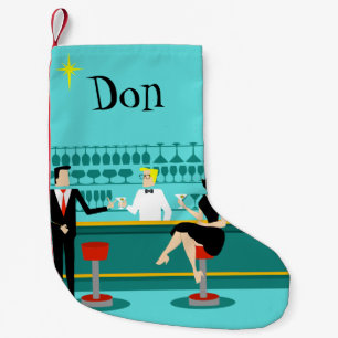 Petite Chaussette De Noël Rétro bas de Noël de salon de cocktail