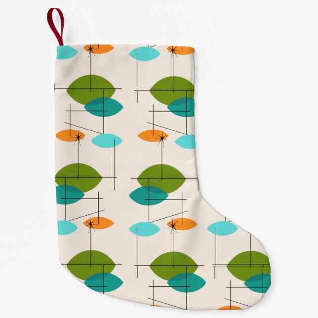 Petite Chaussette De Noël Rétro bas mobile atomique de Noël de motif (Devant)
