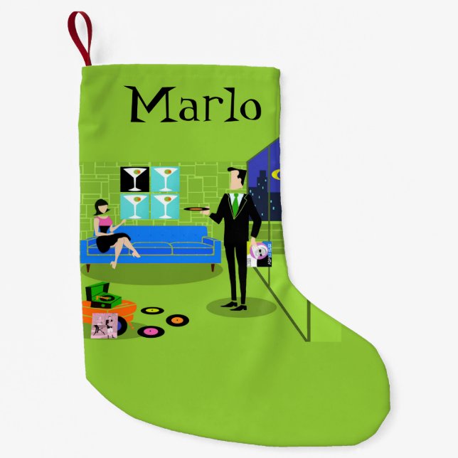 Petite Chaussette De Noël Rétro bas urbain personnalisable de Noël de (Devant)