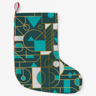 Petite Chaussette De Noël Retro géométrique : Poster minimaliste.