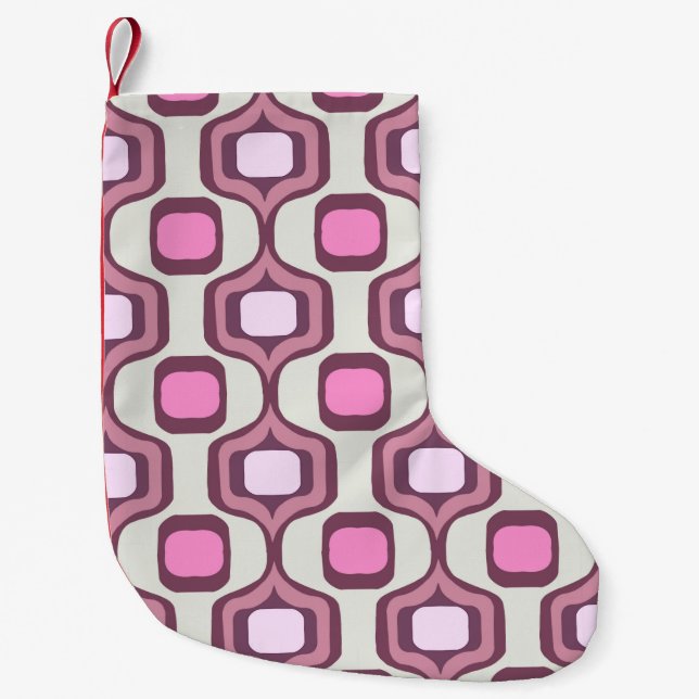 Petite Chaussette De Noël Retro Hand Drawn Geometric Square Pattern Minimal  (Devant)