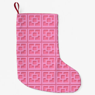Petite Chaussette De Noël Retro Trellis rose Noël Stocker