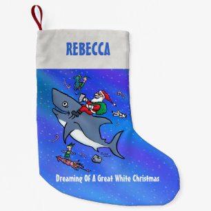 Petite Chaussette De Noël Rêve personnalisé des grands Noël blancs