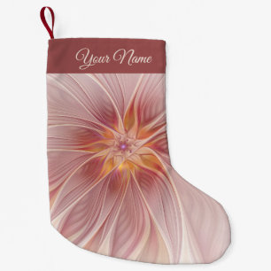 Petite Chaussette De Noël Rêve Rose Tendre Abstrait Nom de Fleur d'Art Fract