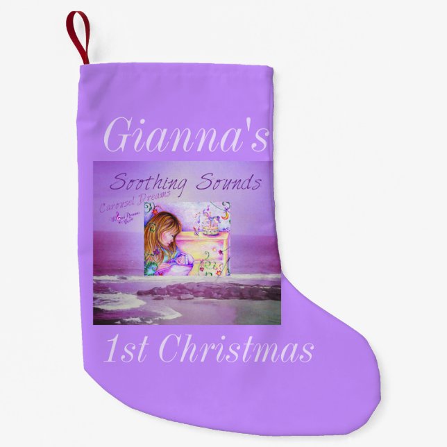 Petite Chaussette De Noël Rêves de carrousel Violet Océan Petits Noël Stocke (Devant)