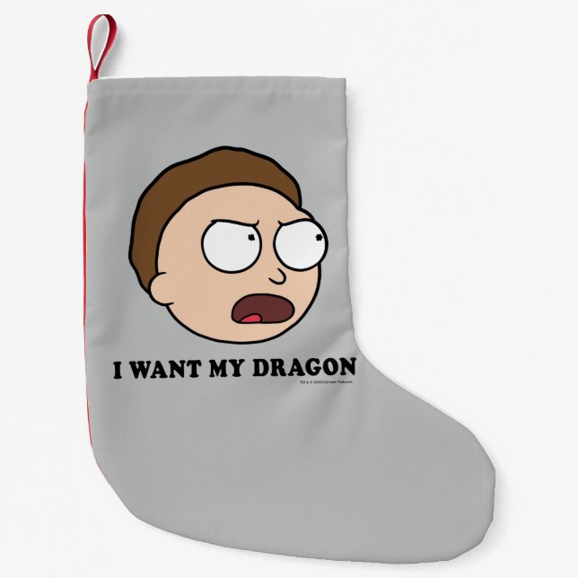Petite Chaussette De Noël RICK ET MORTY™| Je veux mon dragon (Devant)