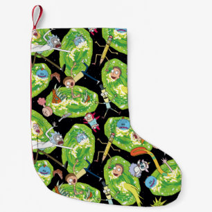 Petite Chaussette De Noël RICK ET MORTY™ Motif des portails en panne