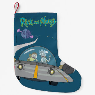 Petite Chaussette De Noël RICK ET MORTY™  Vol dans un vaisseau spatial