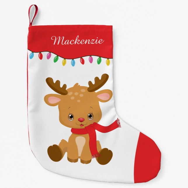 Petite Chaussette De Noël Rinder personnalisé (Devant)