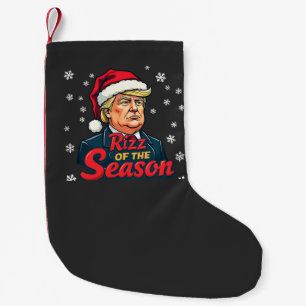 Petite Chaussette De Noël Rizz de la saison drôle de Trump Noël Santa 